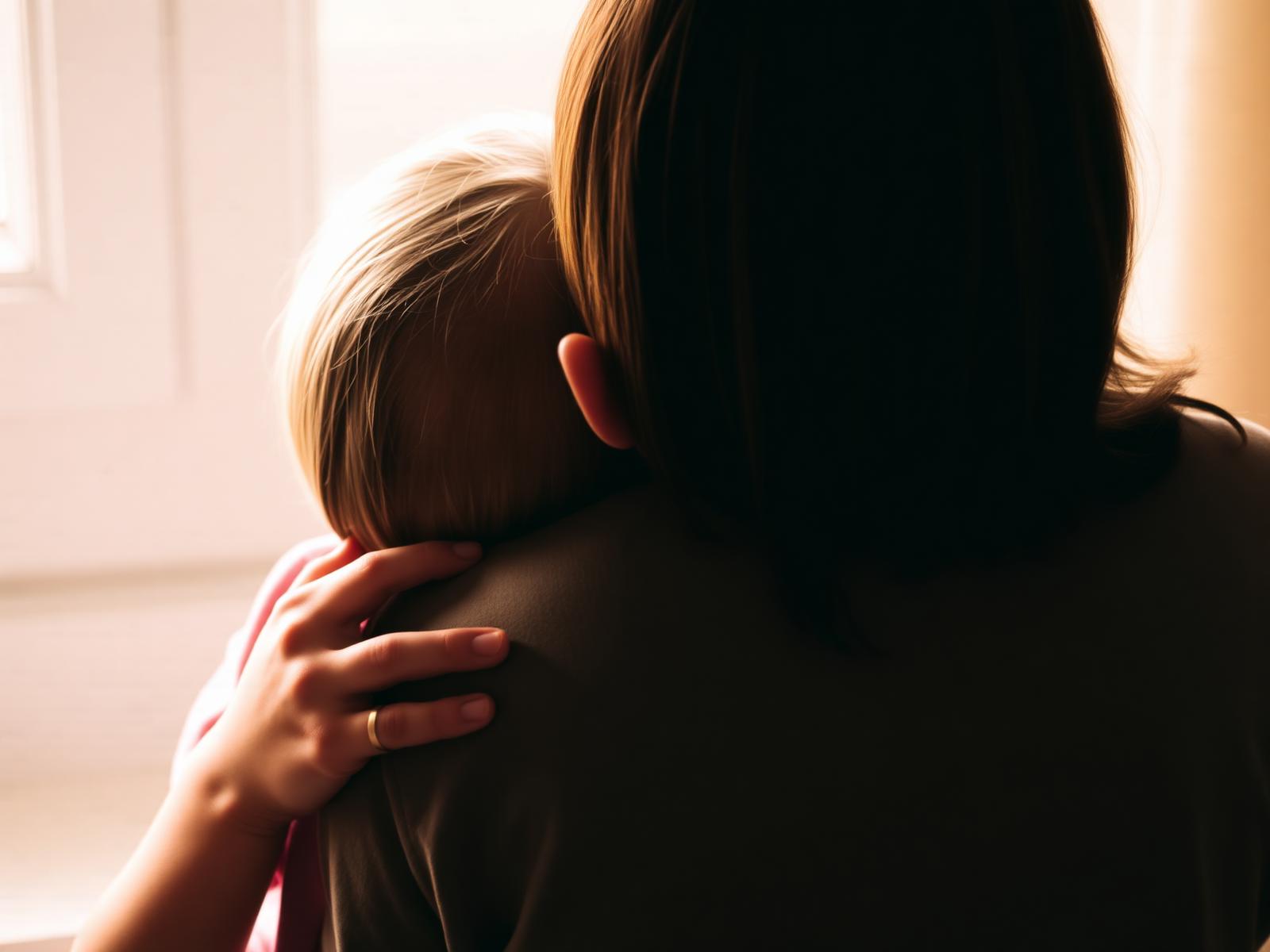 An adult and child reading a picture book together in warm window light.